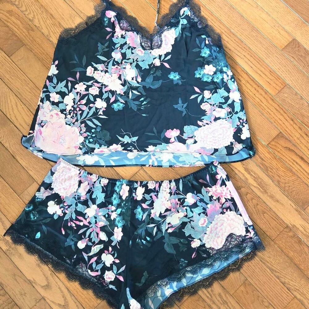 Victorias secret floral pajama set camisole shorts XL